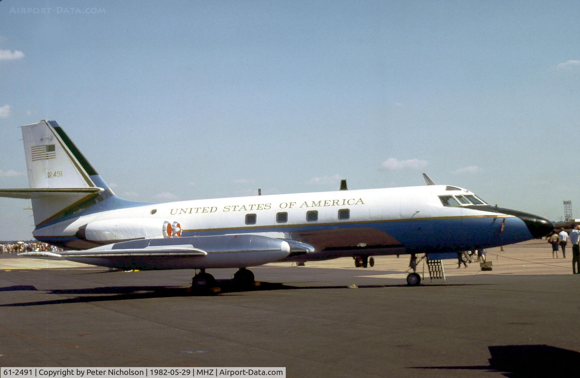 61-2491, 1961 Lockheed VC-140B-LM Jetstar C/N 1329-5027, C-140B JetStar of 58th Military Airlift Squadron at Ramstein on display at the 1982 RAF Mildenhall Air Fete.