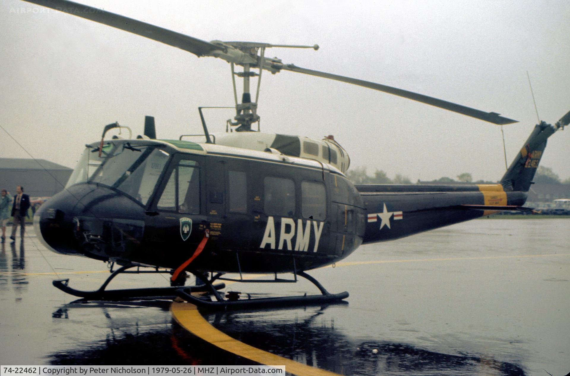74-22462, 1974 Bell UH-1H Iroquois C/N 13786, UH-1H Iroquois of 357th Aviation Detachment on display at the 1979 RAF Mildenhall Air Fete.