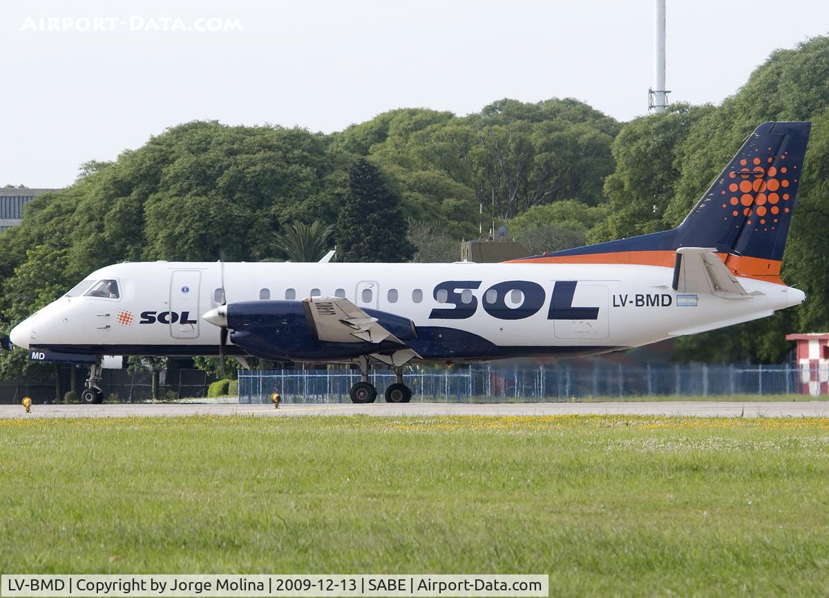 LV-BMD, 1988 Saab 340A C/N 340A-123, Entering RWY 31.