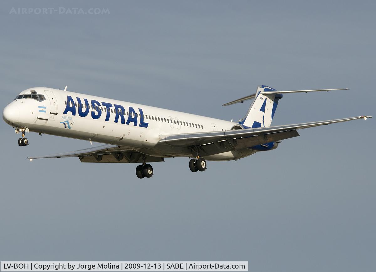 LV-BOH, 1991 McDonnell Douglas MD-88 C/N 53175, On final RWY 31.