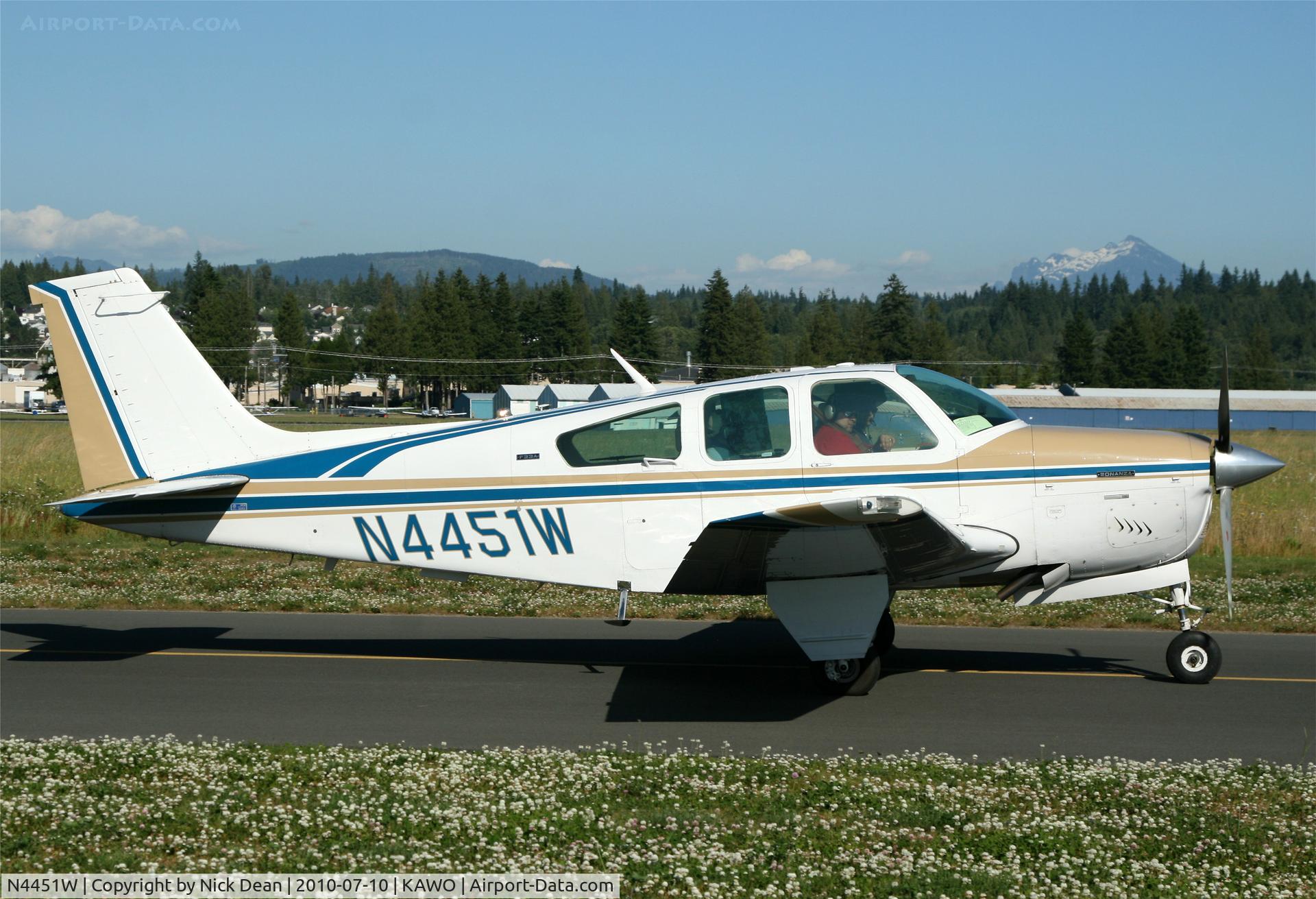 N4451W, 1974 Beech F33A Bonanza C/N CE-491, KAWO
