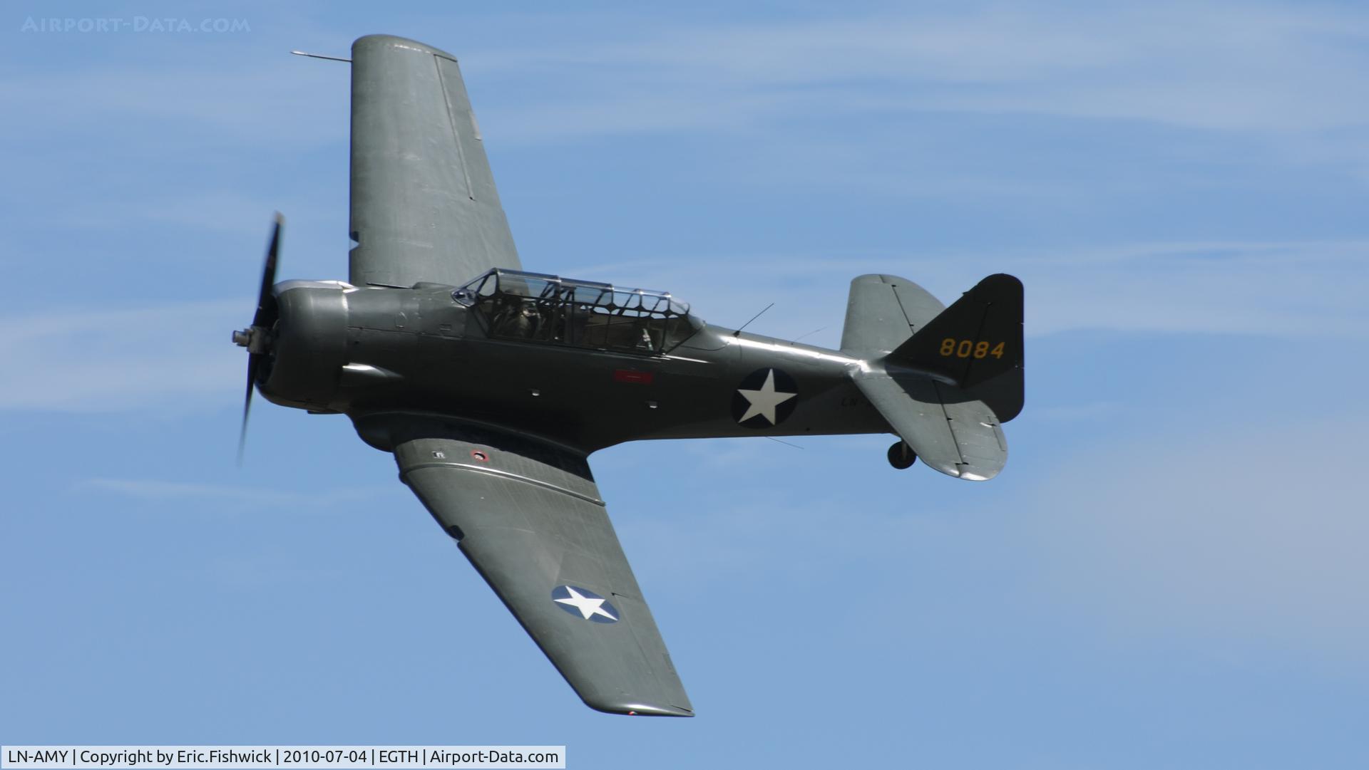 LN-AMY, North American AT-6D Harvard III C/N 88-16849 (42-85068), 8084 at Shuttleworth American Air Display 4th. July 2010