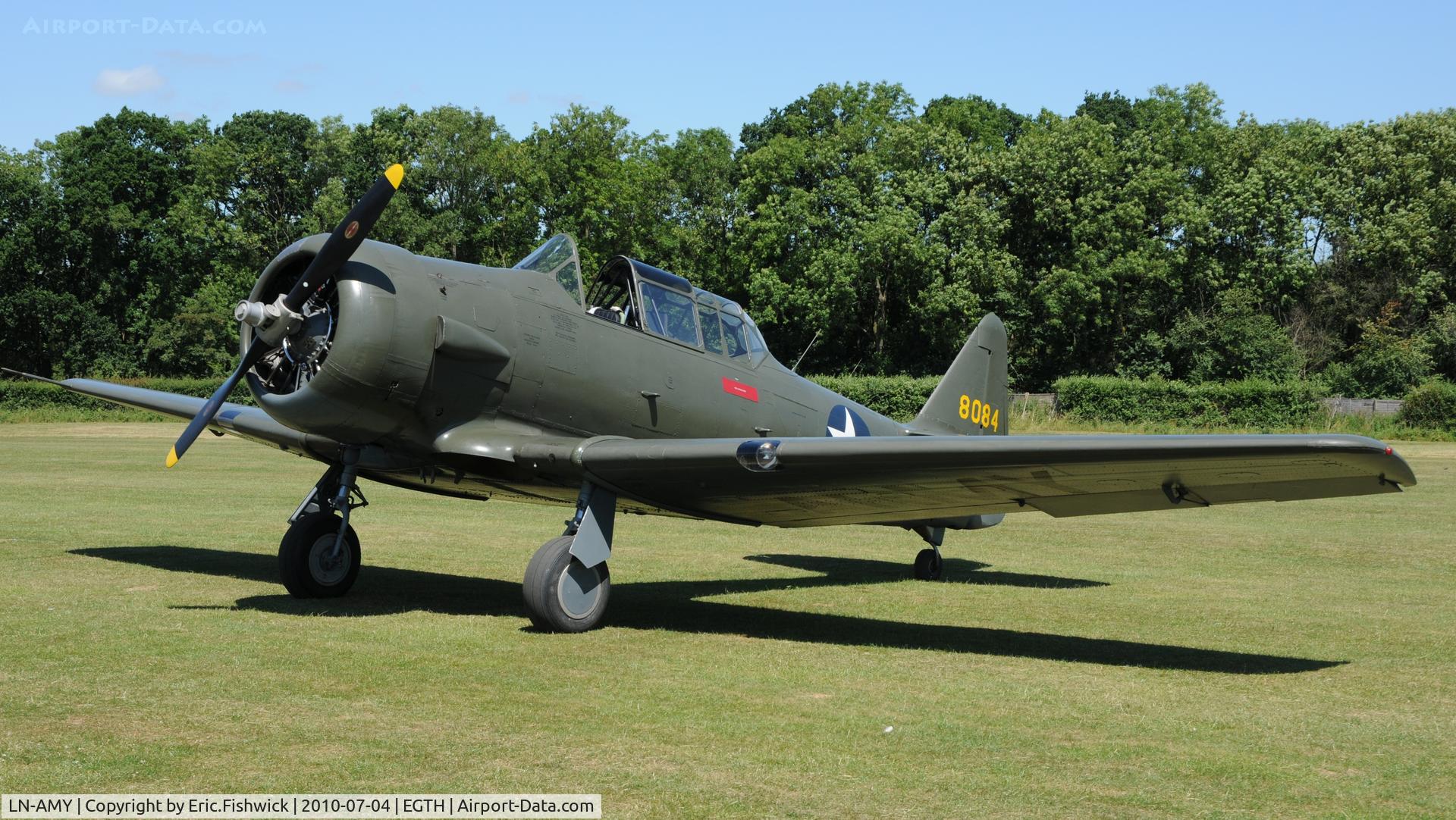 LN-AMY, North American AT-6D Harvard III C/N 88-16849 (42-85068), 3. 8084 at Shuttleworth American Air Display 4th. July 2010