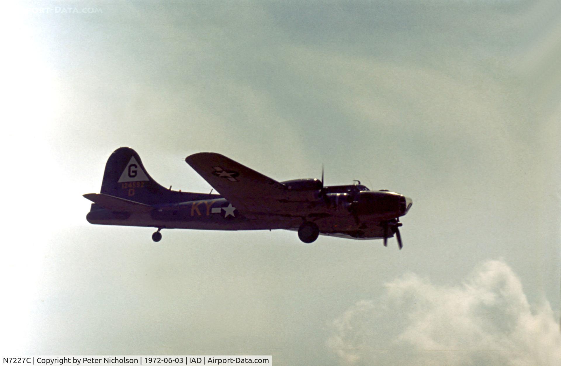 N7227C, 1944 Boeing B-17G Fortress C/N 32513, The Confederate Air Force's B-17G Flying Fortress in the colour scheme of 1972 as seen at Transpo 72.