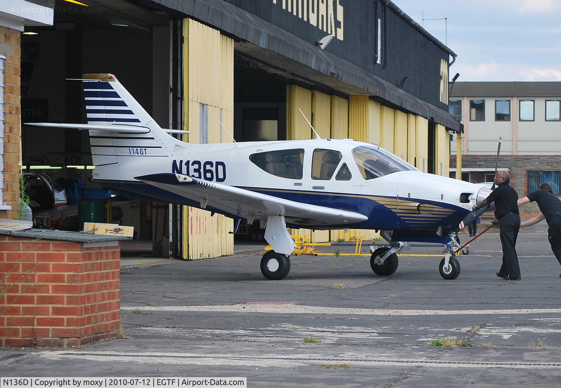 N136D, 1978 Rockwell Commander 114GT C/N 14361, Rockwell 114GT Commander at Fairoaks.