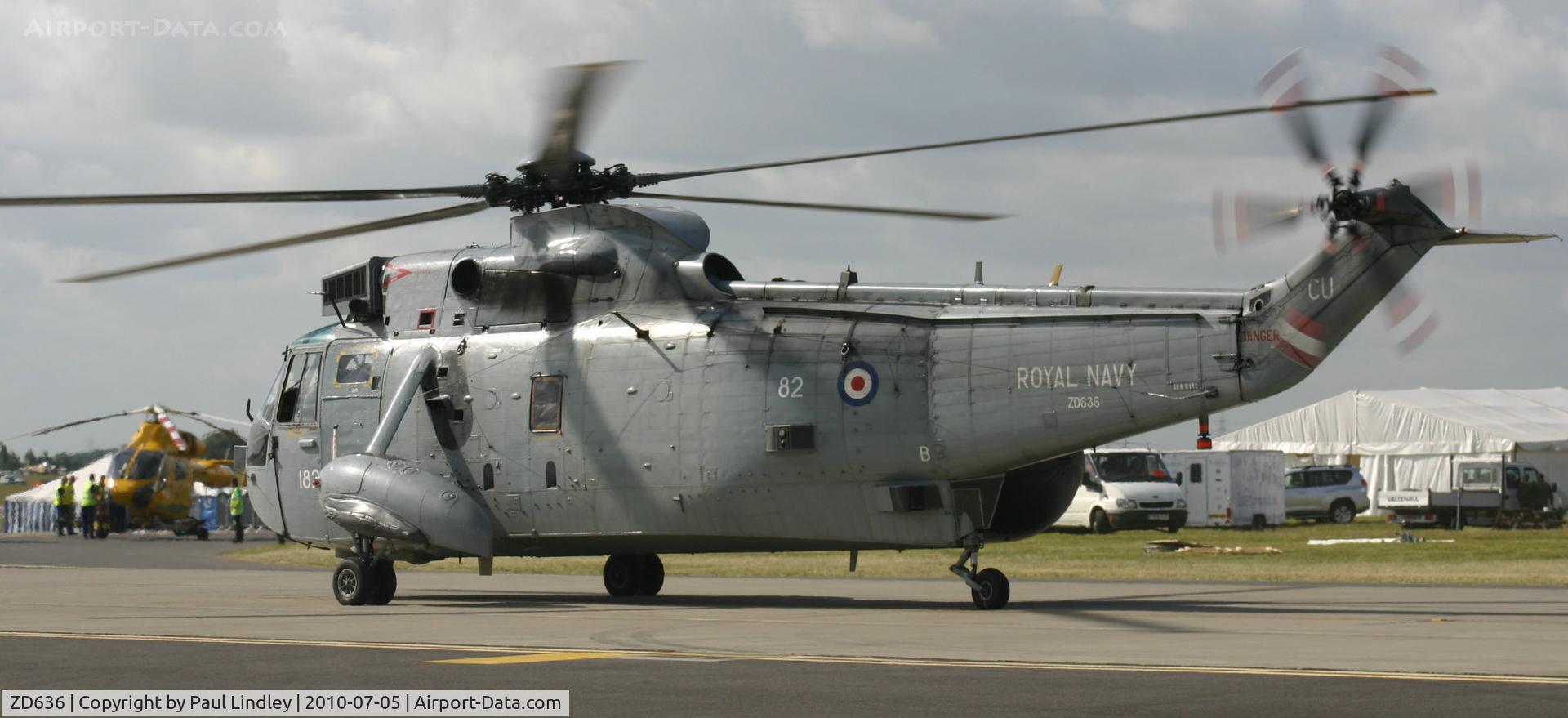 ZD636, 1985 Westland Sea King ASaC.7 C/N WA945, Departing after the Waddington Airshow