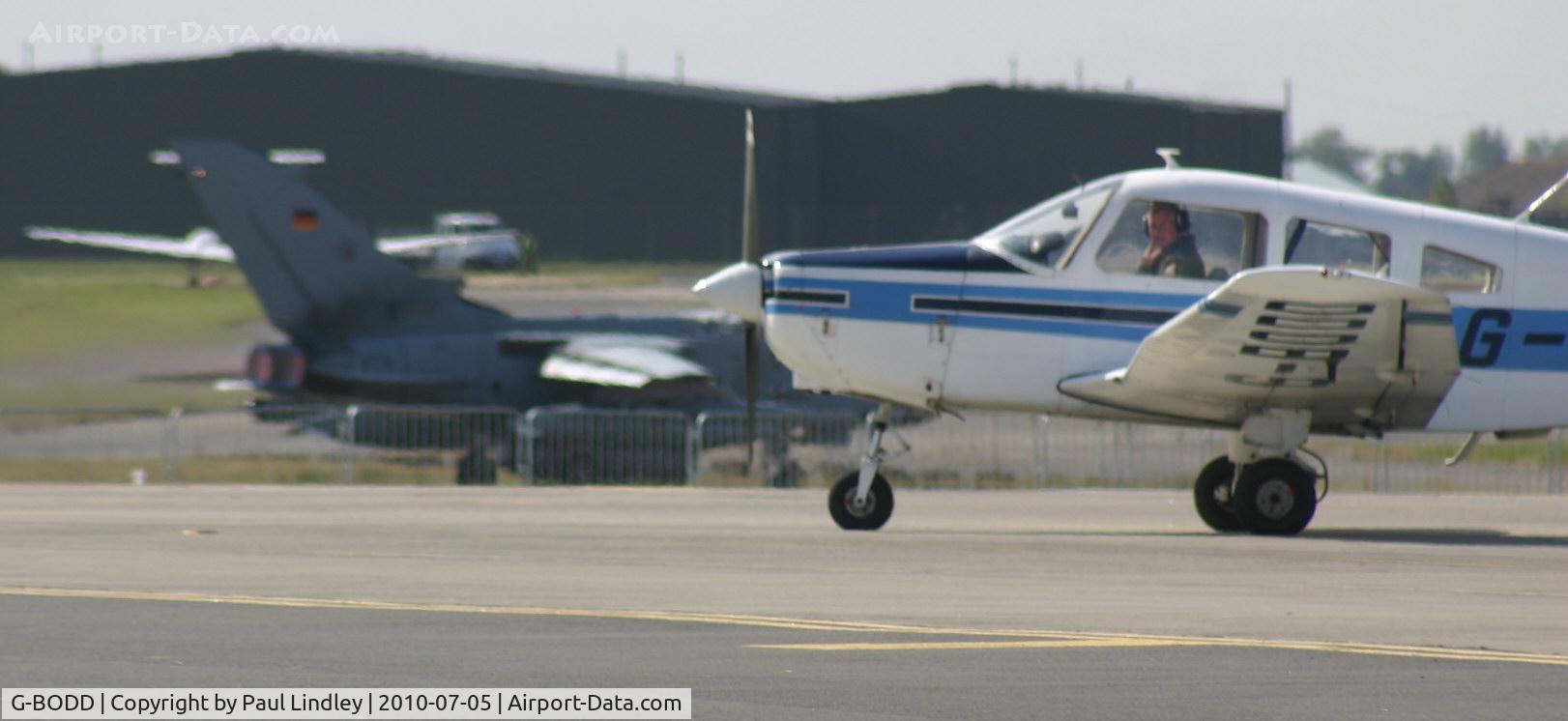 G-BODD, 1988 Piper PA-28-161 Cherokee Warrior II C/N 2816040, Waiting his turn to depart after the Waddington Airshow !