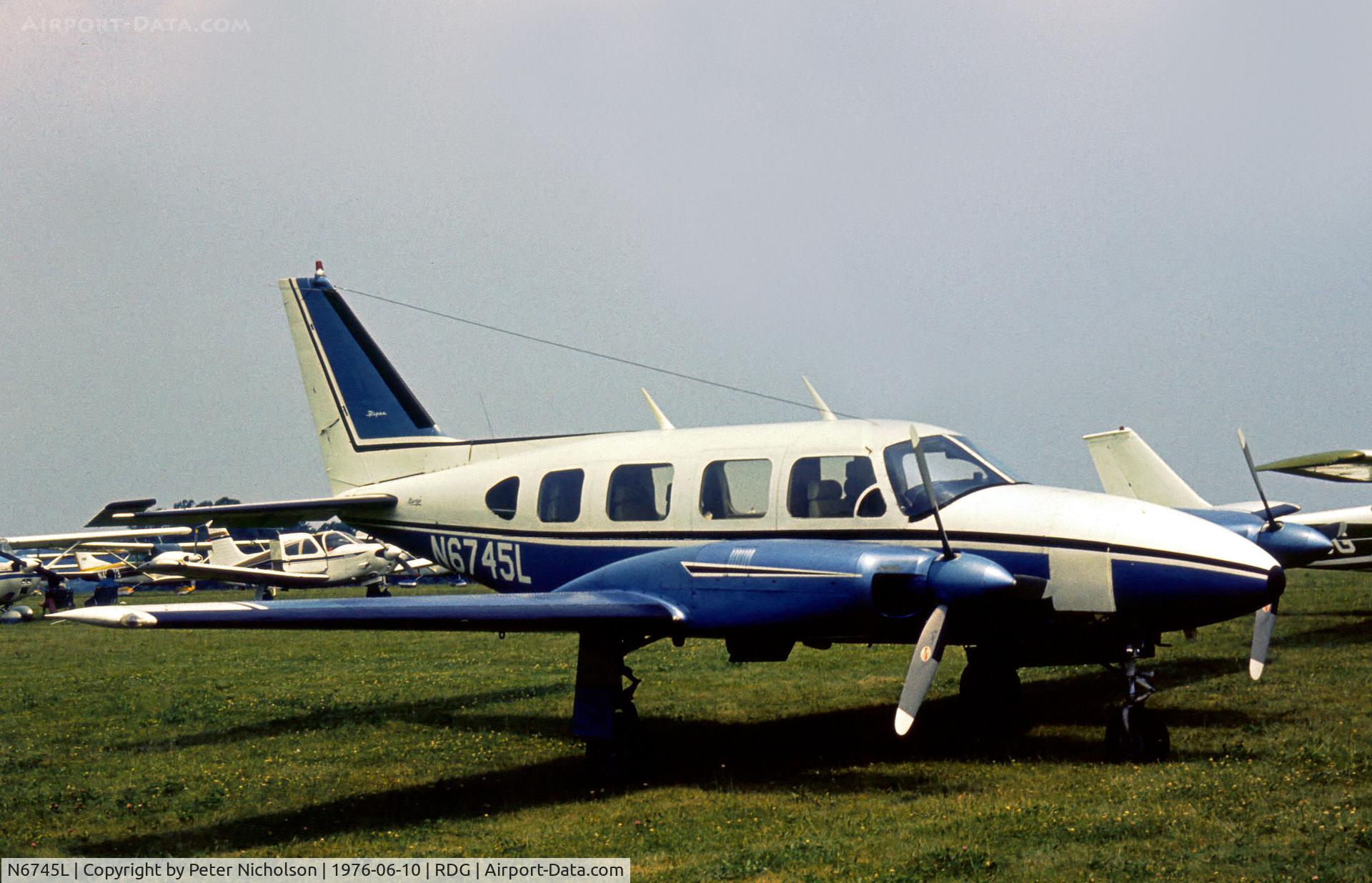 N6745L, Piper PA-31-310 Navajo Navajo C/N 31-656, PA-31 Navajo 310 on display at the 1976 Reading Airshow.