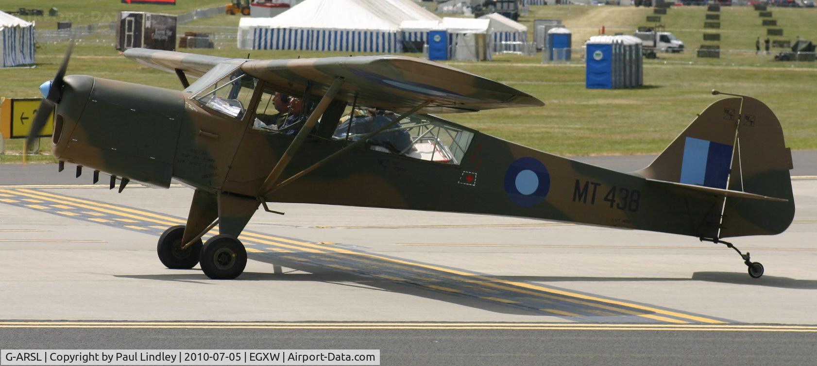 G-ARSL, 1946 Beagle A-61 Terrier 1 C/N 2539, departing after the airshow