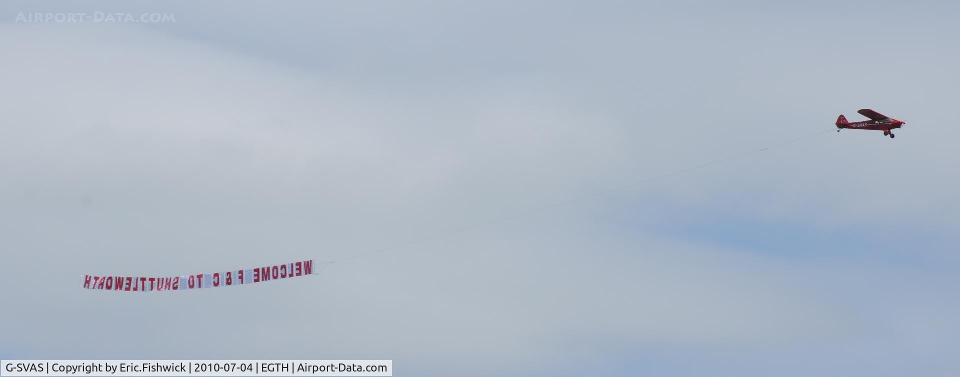 G-SVAS, 1961 Piper PA-18-150 Super Cub C/N 18-7605, 5. G-SVAS towing a banner at the Shuttleworth Military Pagent air Display July 10