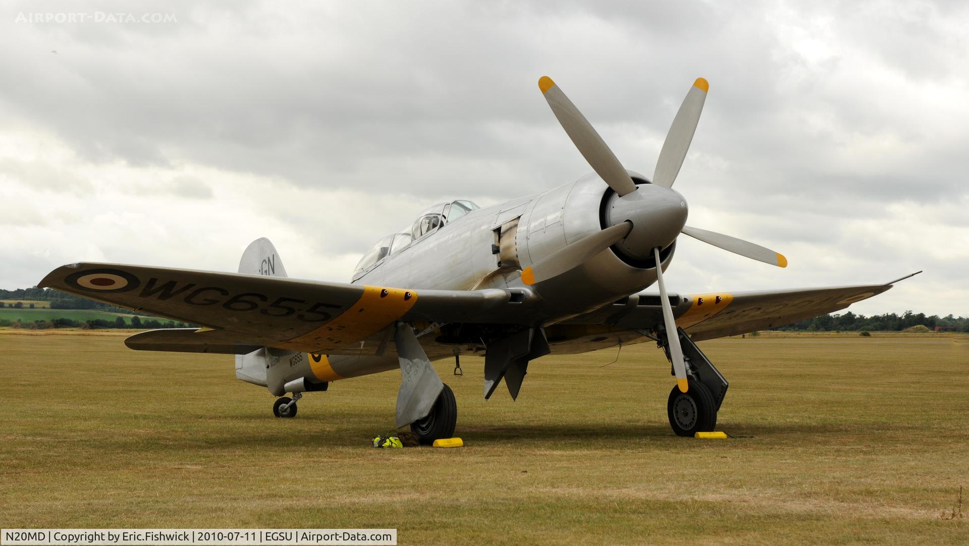 N20MD, 1952 Hawker Sea Fury T.20 C/N 41H/636070, 3. WG655 at the magnificent Duxford Flying Legends Air Show July 2010
