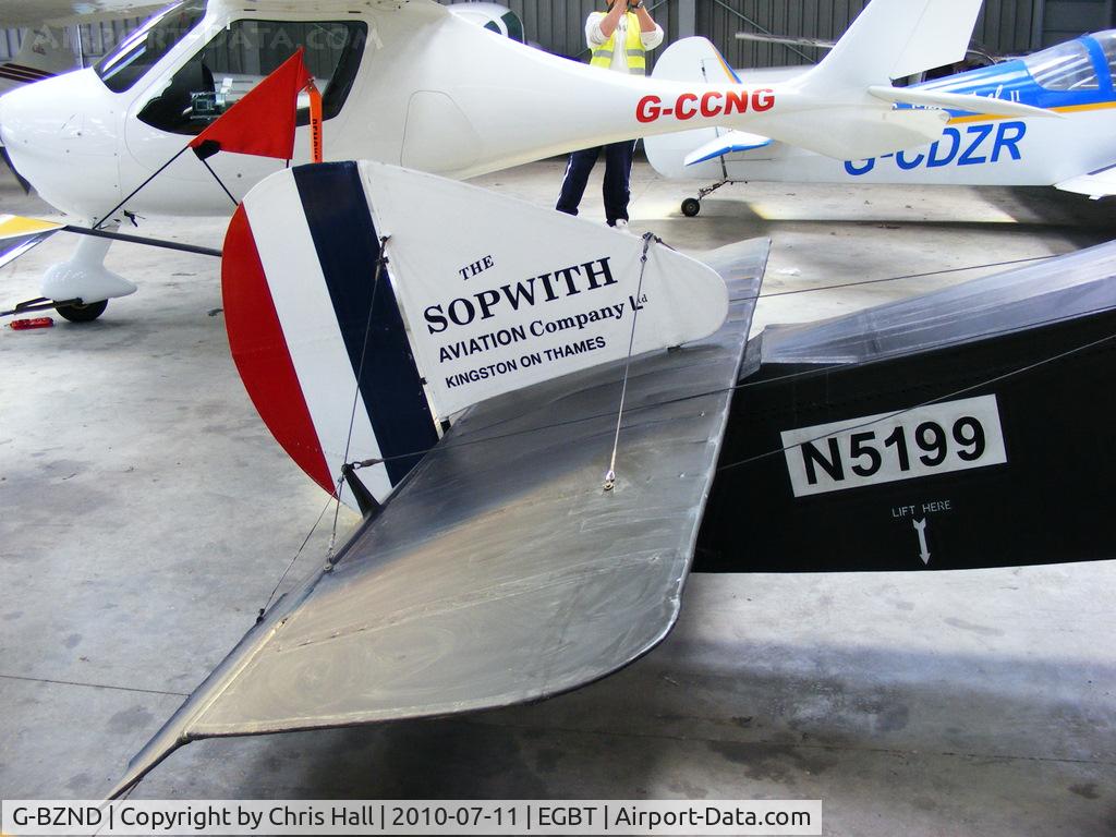 G-BZND, 2006 Sopwith Pup Replica C/N PFA 101-11815, wearing Serial: N5199