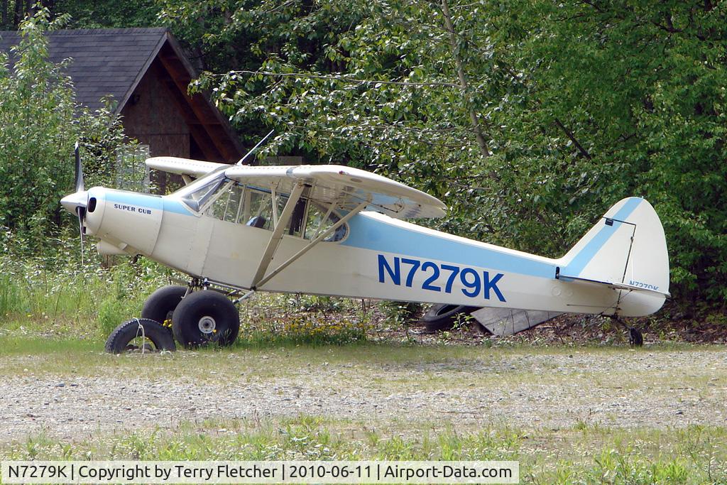 N7279K, 1950 Piper PA-18 C/N 18-187, 1950 Piper PA-18, c/n: 18-187 at the old gravel strip in the centre of Talkeetna town
