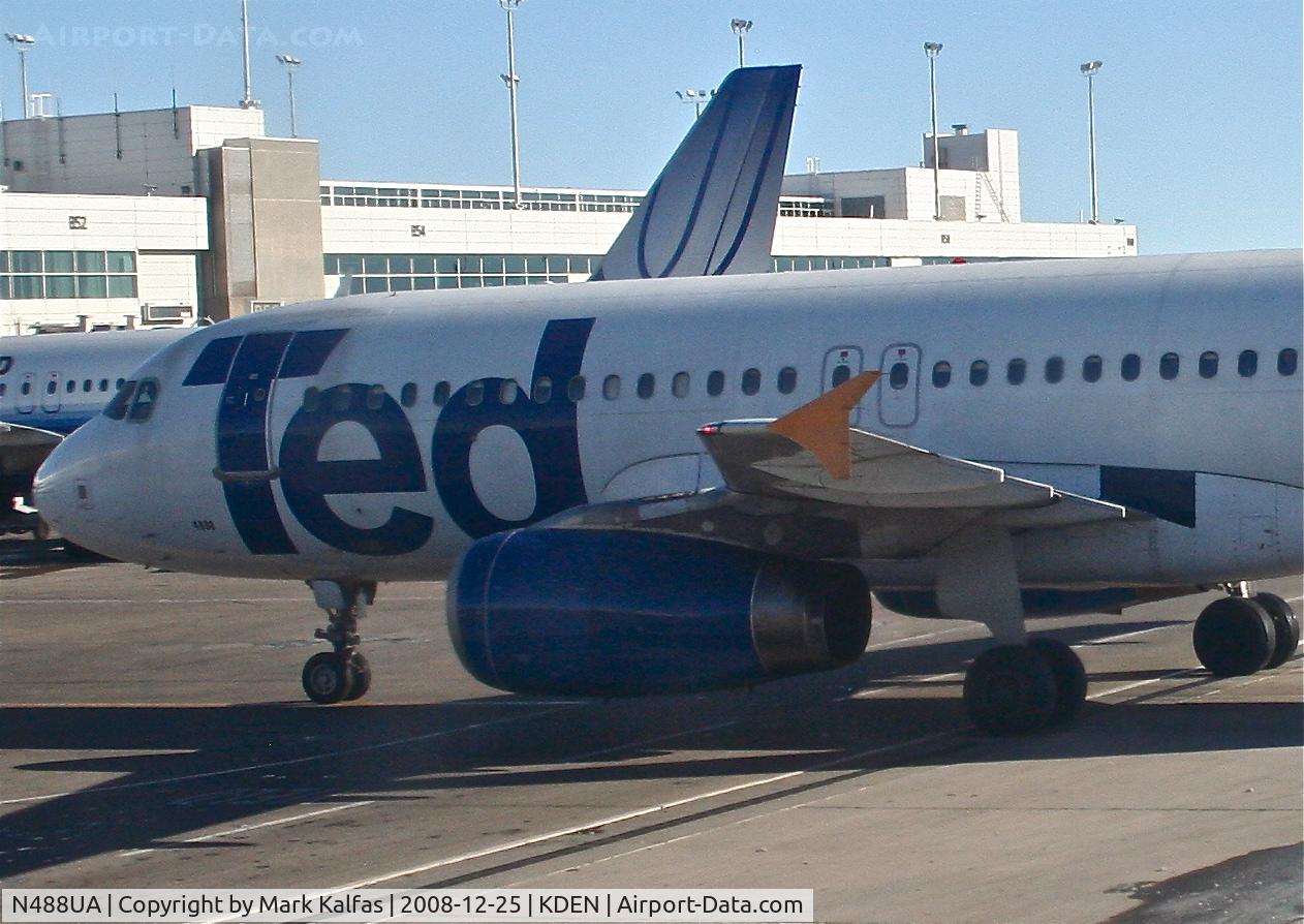 N488UA, 2001 Airbus A320-232 C/N 1680, TED/United Airbus A320-232, N488UA arriving B48 KDEN.