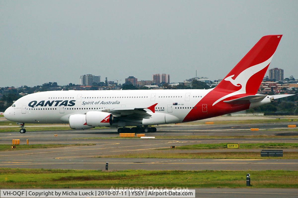 VH-OQF, 2009 Airbus A380-842 C/N 029, At Sydney