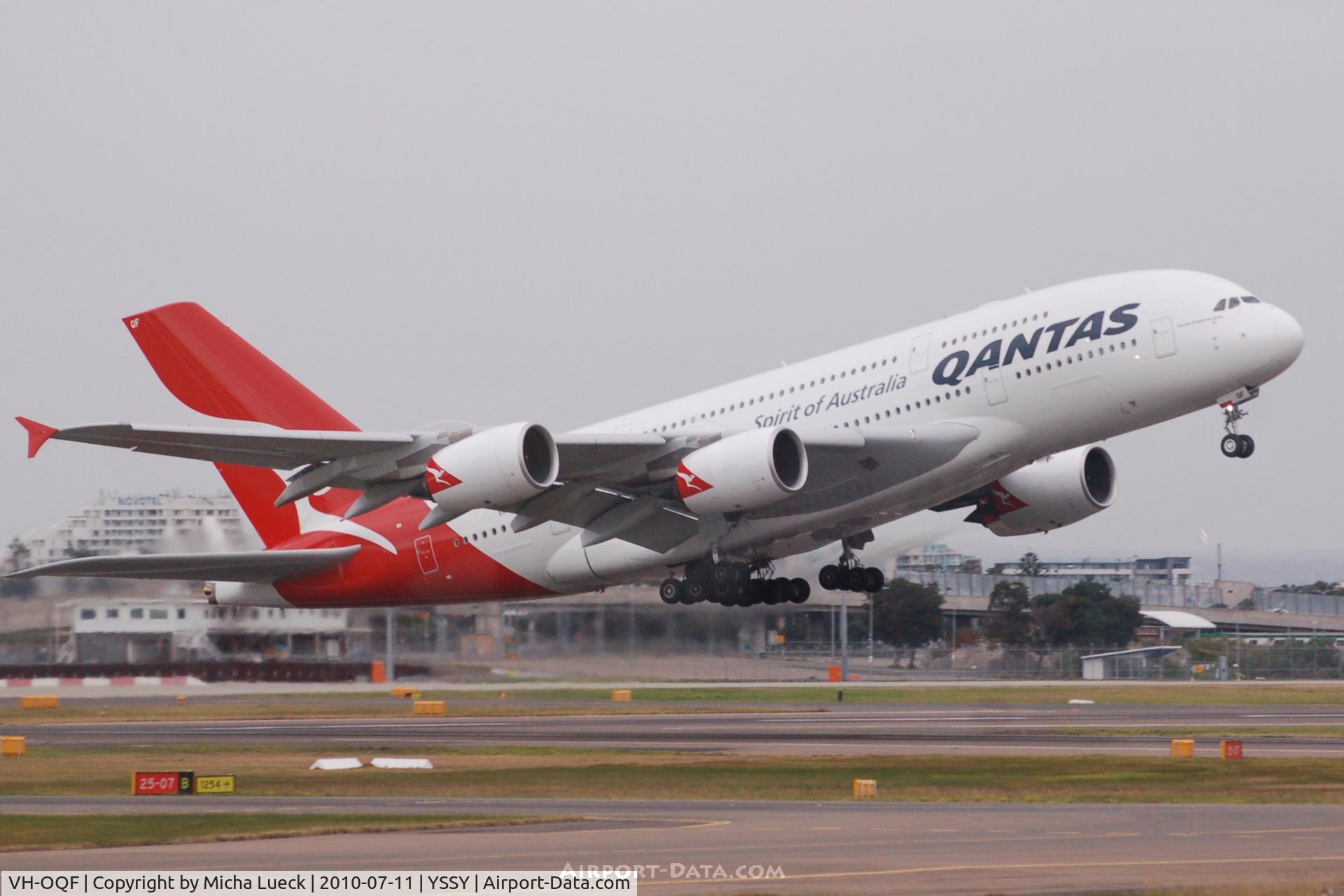 VH-OQF, 2009 Airbus A380-842 C/N 029, At Sydney