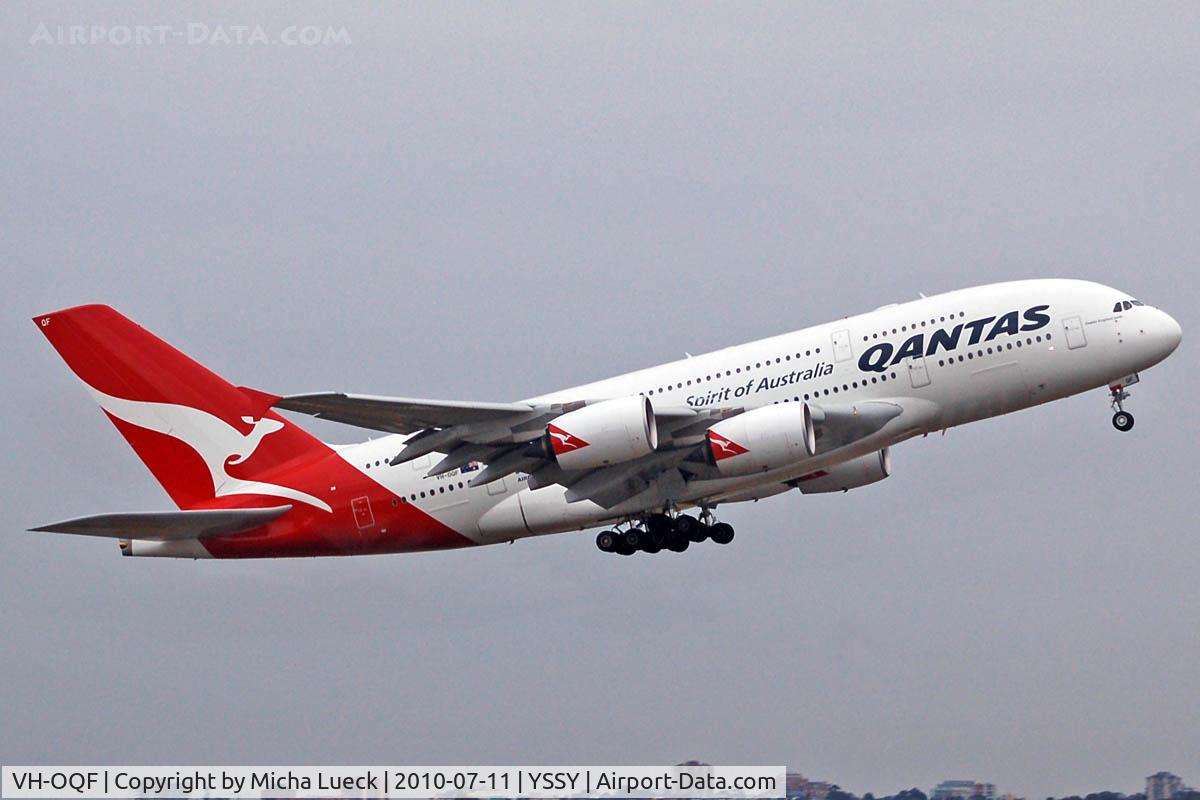 VH-OQF, 2009 Airbus A380-842 C/N 029, At Sydney