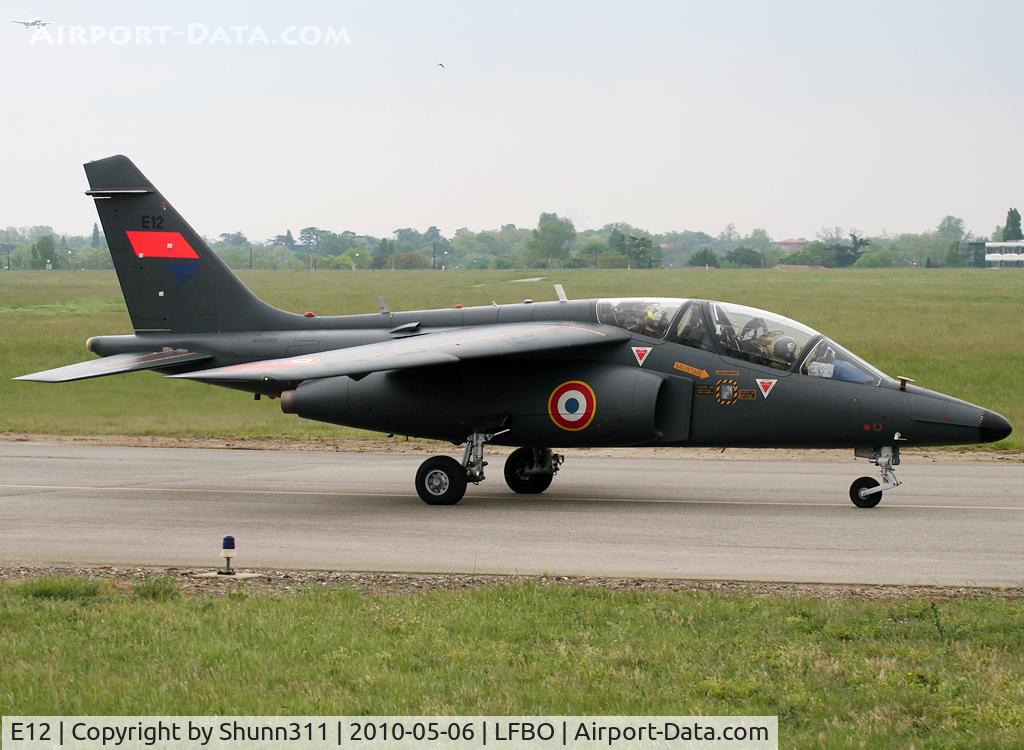 E12, Dassault-Dornier Alpha Jet E C/N E12, Taxiing holding point rwy 32R for departure...