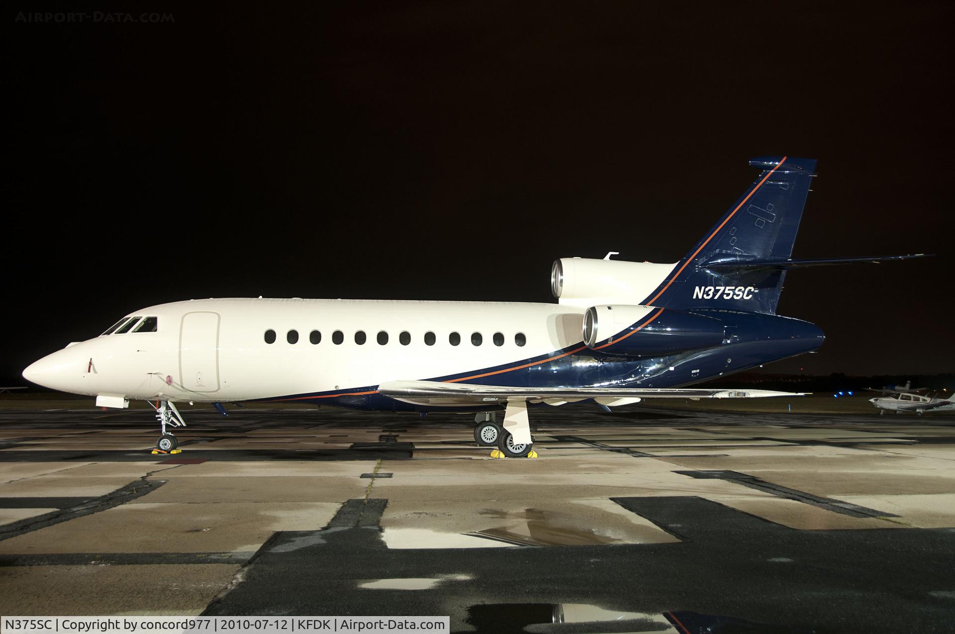 N375SC, 2008 Dassault Falcon 900EX C/N 215, Seen at KFDK on 7/12/2010