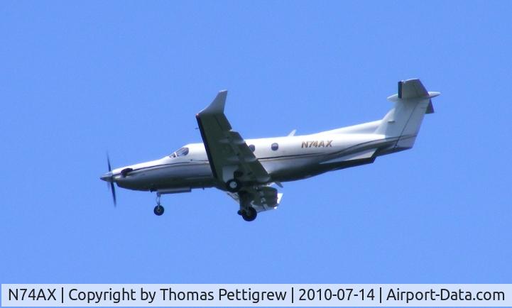 N74AX, 1996 Pilatus PC-12 C/N 149, Landing at Peachtree Dekalb (Atlanta) July 14 2010