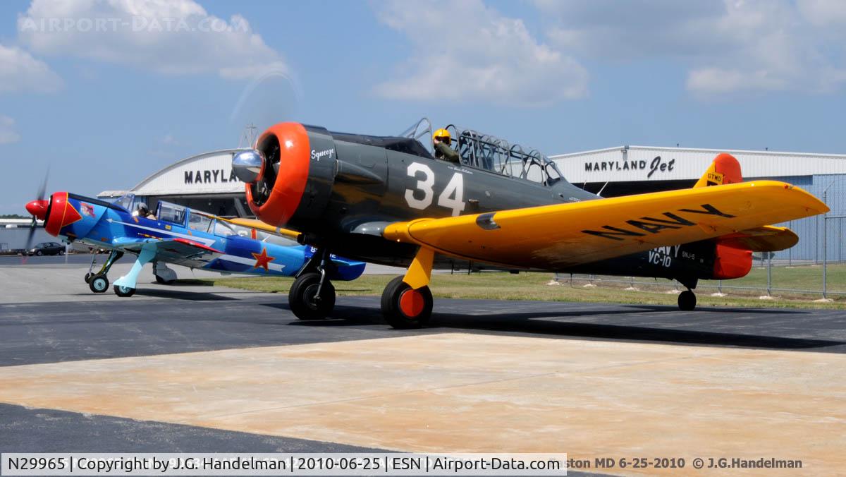 N29965, 1944 North American AT-6D Texan C/N 90634, colorful shot at ESN