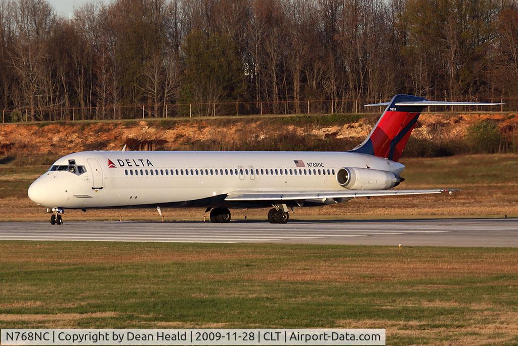 N768NC, 1977 McDonnell Douglas DC-9-51 C/N 47729, Delta Air Lines N768NC taxiing onto RWY 18C for departure.