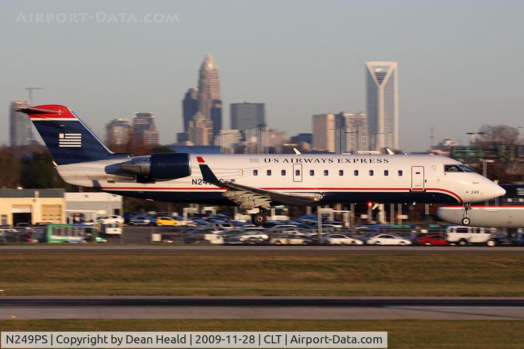 N249PS, 2004 Bombardier CRJ-200ER (CL-600-2B19) C/N 7926, US Airways Express (PSA Airlines) N249PS landing RWY 18C.