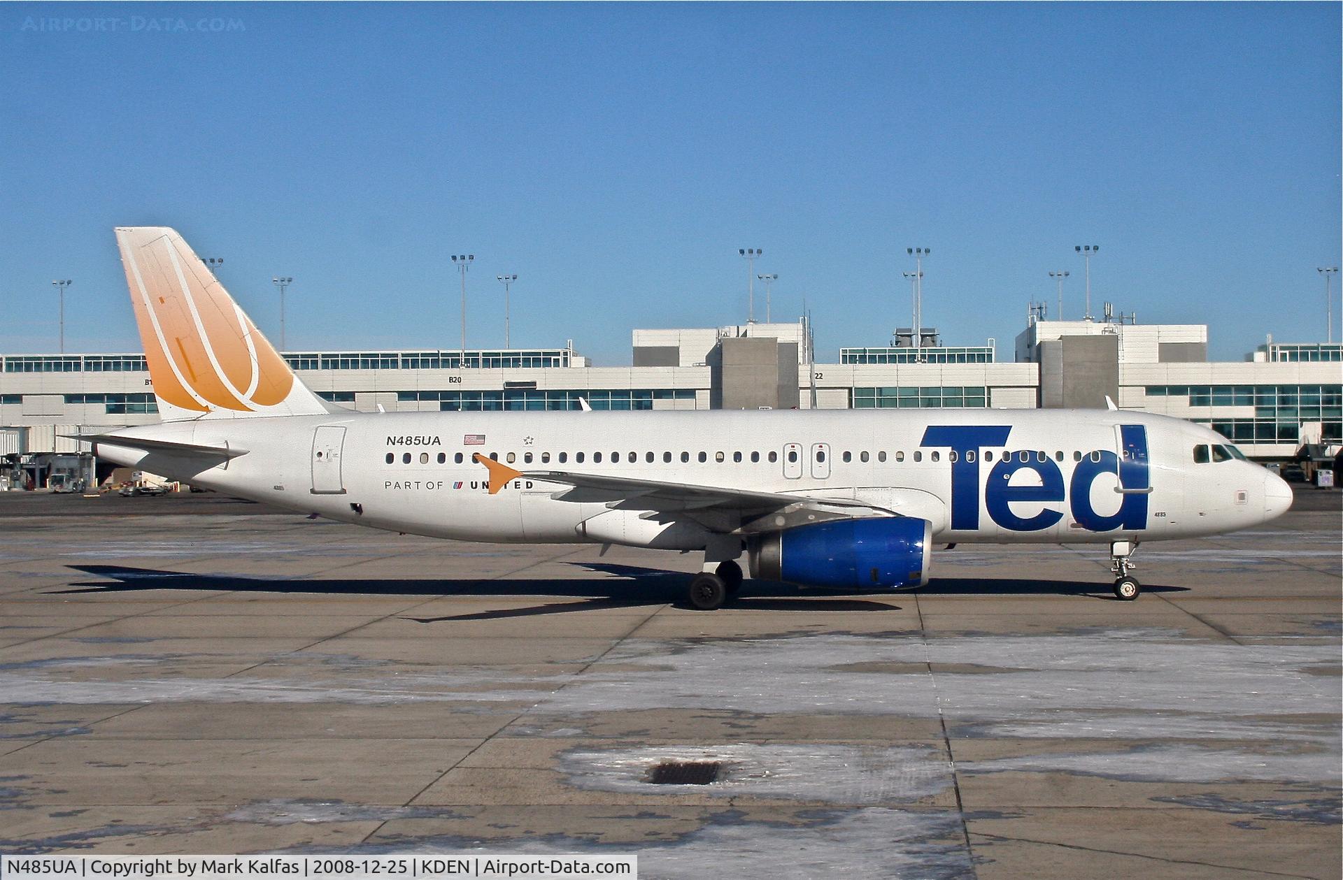 N485UA, 2001 Airbus A320-232 C/N 1617, Ted/United Airlines Airbus A320-232, N485UA on Bravo Sierra KDEN.