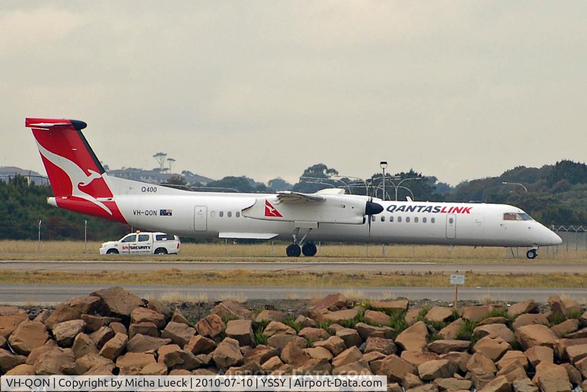 VH-QON, 2008 De Havilland Canada DHC-8-402Q Dash 8 C/N 4218, At Sydney