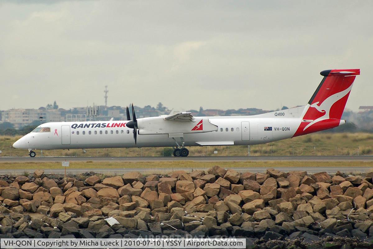 VH-QON, 2008 De Havilland Canada DHC-8-402Q Dash 8 C/N 4218, At Sydney