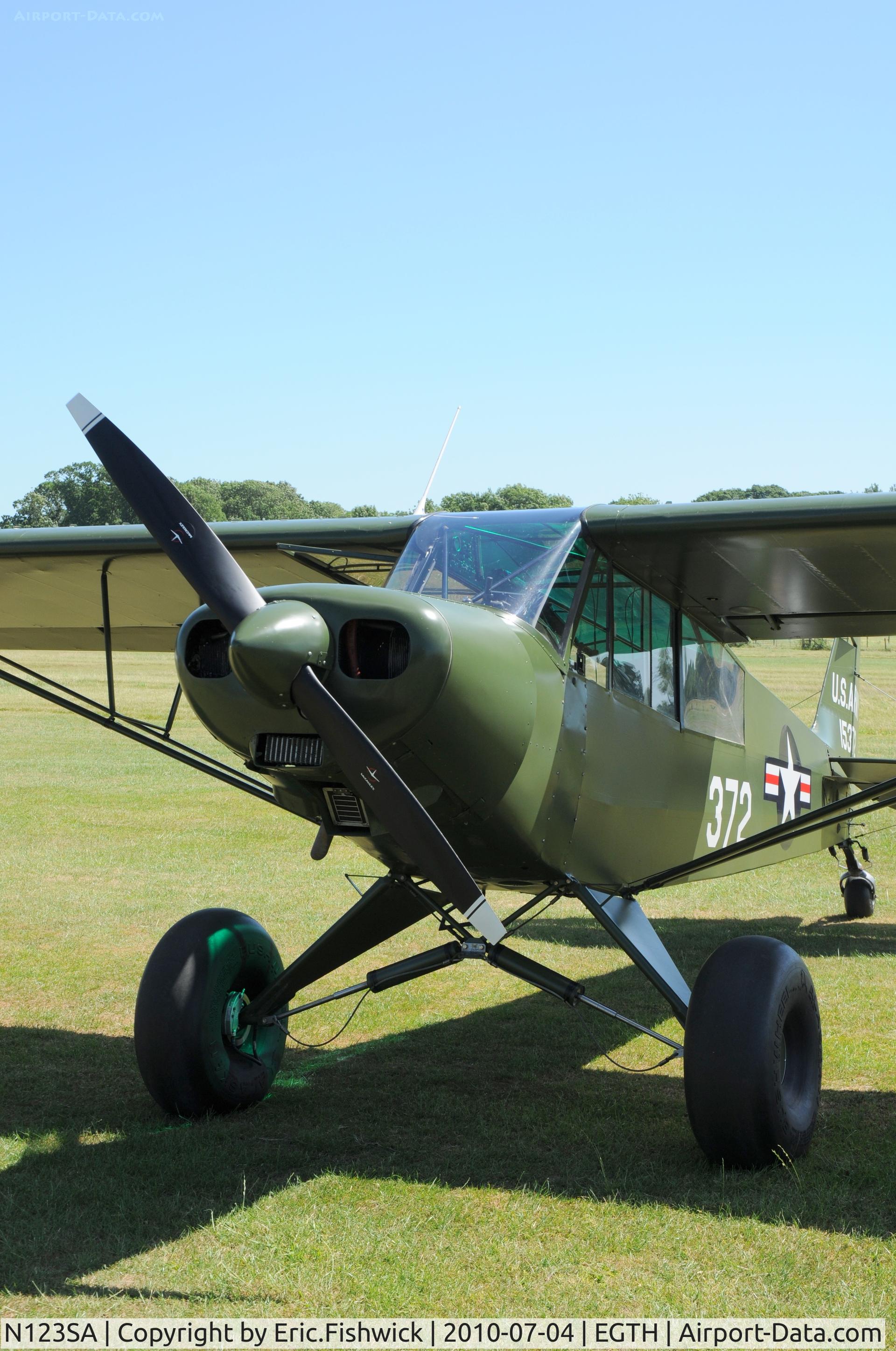 N123SA, 1951 Piper PA-18-150 Super Cub C/N 181372, N123SA at Shuttleworth American Air Display 4th. July 2010