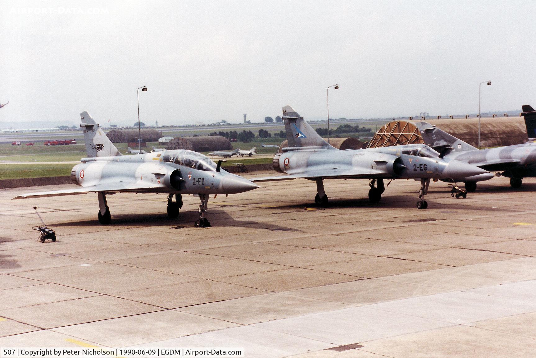 507, Dassault Mirage 2000B C/N 31, Mirage 2000B, callsign French Air Force 2000, of EC-2 on the flight-line at the 1990 Boscombe Down Battle of Britain 50th Anniversary Airshow.