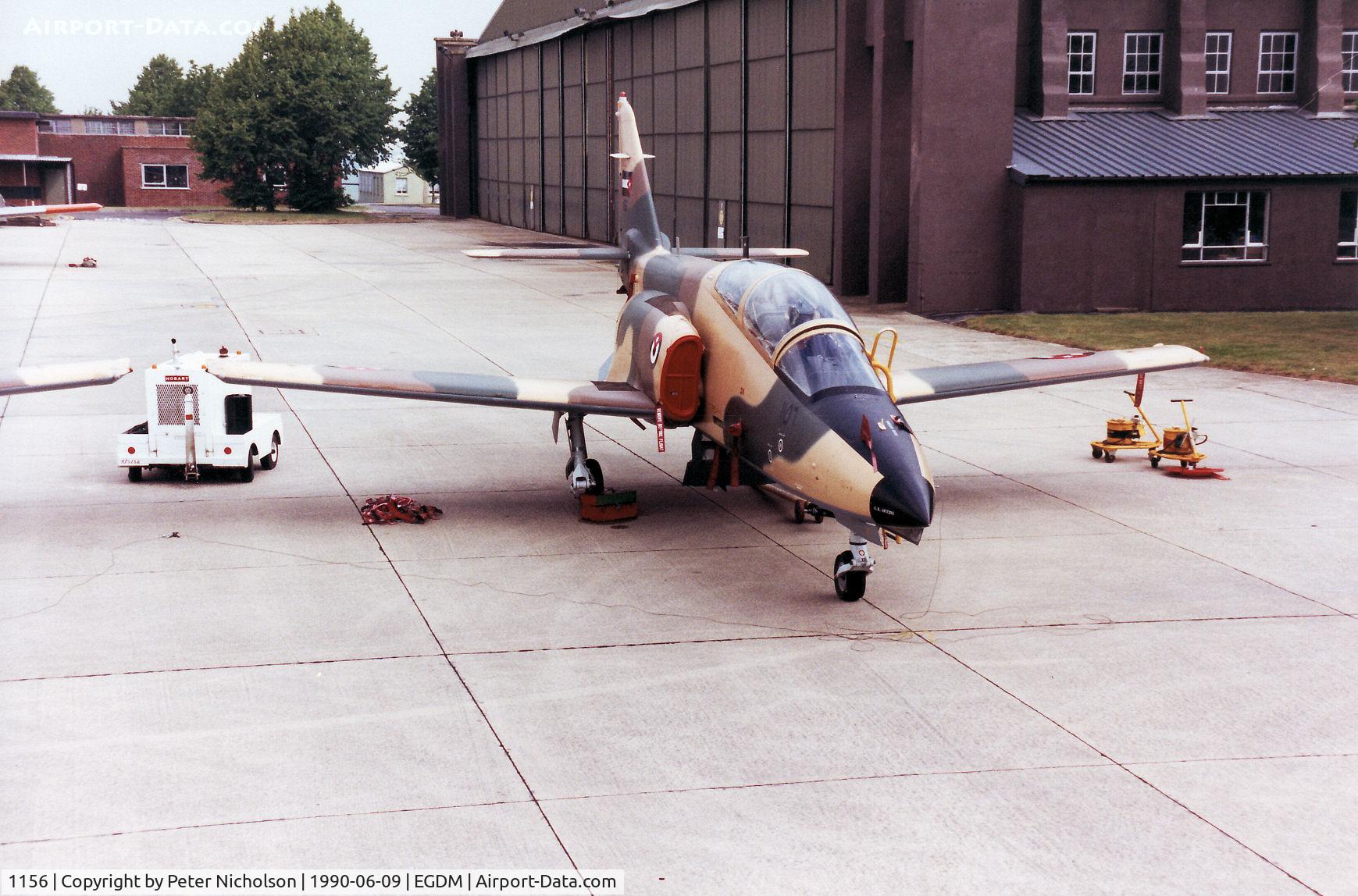 1156, CASA C-101CC Aviojet C/N CC04-14-126, CASA C-101C Aviojet of 11 Squadron Royal Jordanian Air Force alongside 1155, callsign Cylon Section, on the flight-line at the 1990 Boscombe Down Battle of Britain 50th Anniversary Airshow.
