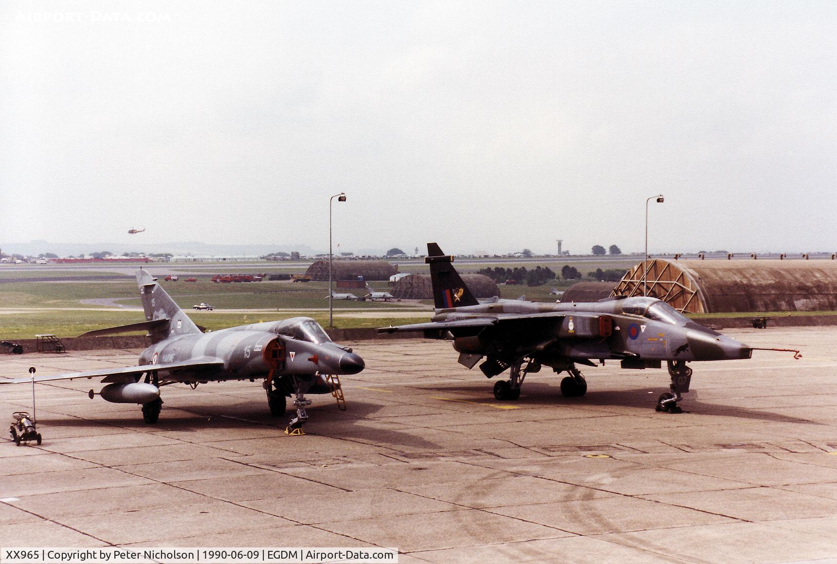 XX965, 1975 Sepecat Jaguar GR.1A C/N S.87, Jaguar GR.1A, callsign LOS 05, of 226 Operational Conversion Unit on the flight-line at the 1990 Boscombe Down Battle of Britain 50th Anniversary Airshow.