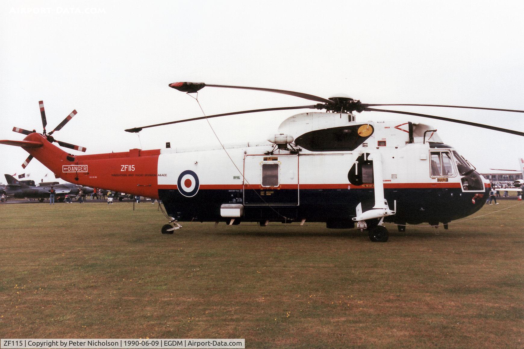 ZF115, 1985 Westland Sea King HC.4 C/N WA960, Sea King Mk.4 of the Aeroplane & Armament Experimental Establishment in the static park of the 1990 Boscombe Down Battle of Britain 50th Anniversary Airshow.