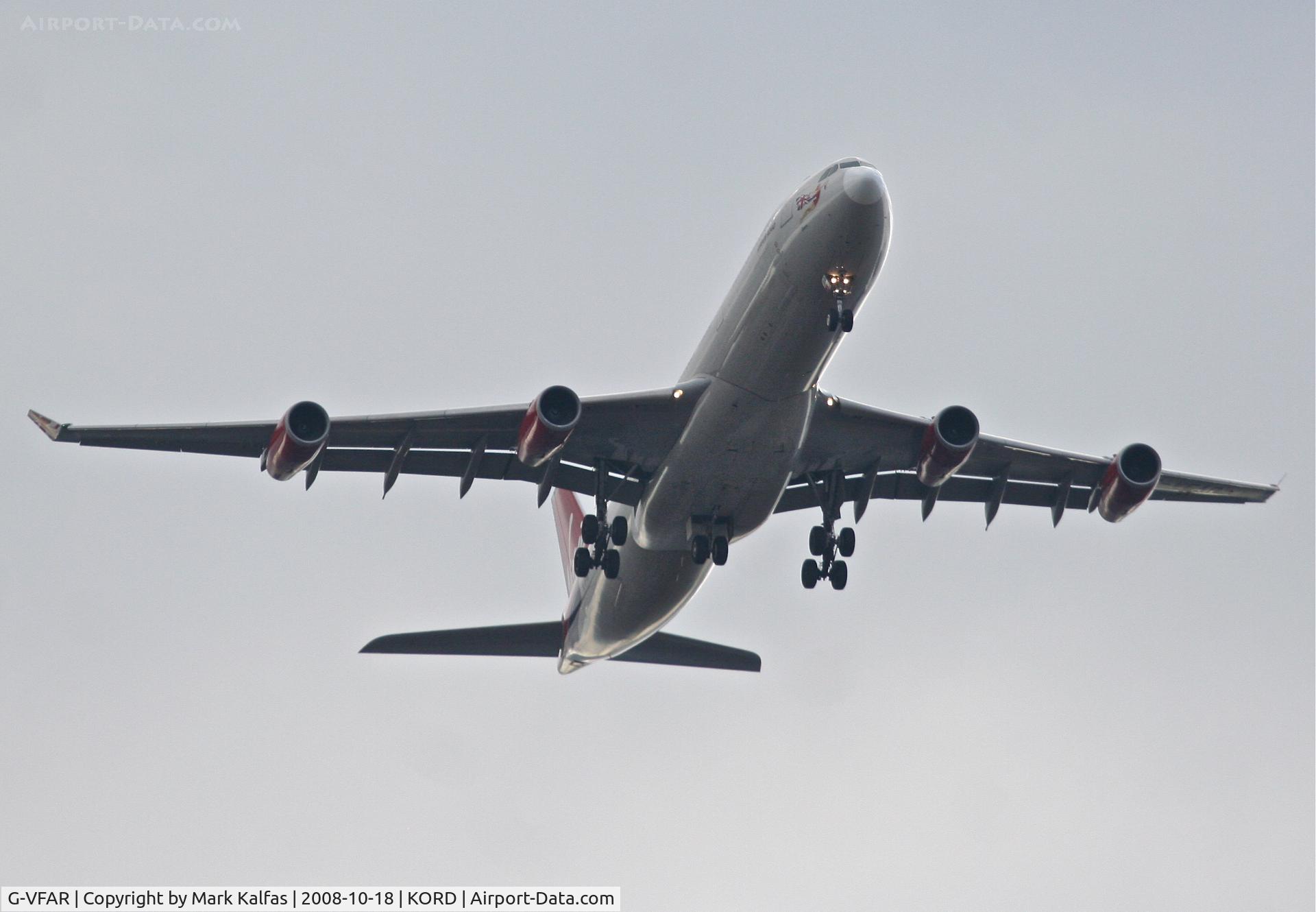 G-VFAR, 1998 Airbus A340-313X C/N 225, Virgin Airbus A340-313, G-VFAR 4R approach KORD.