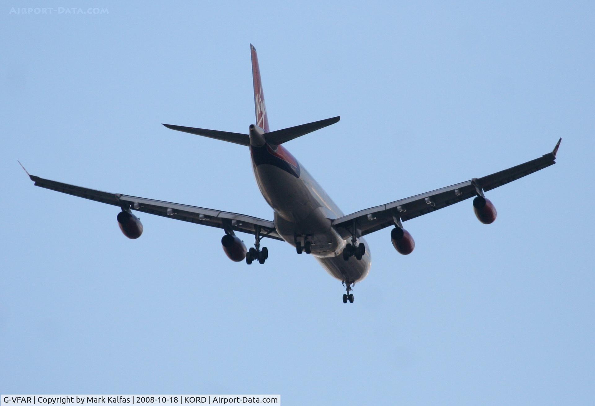 G-VFAR, 1998 Airbus A340-313X C/N 225, Virgin Airbus A340-313, G-VFAR 4R approach KORD.