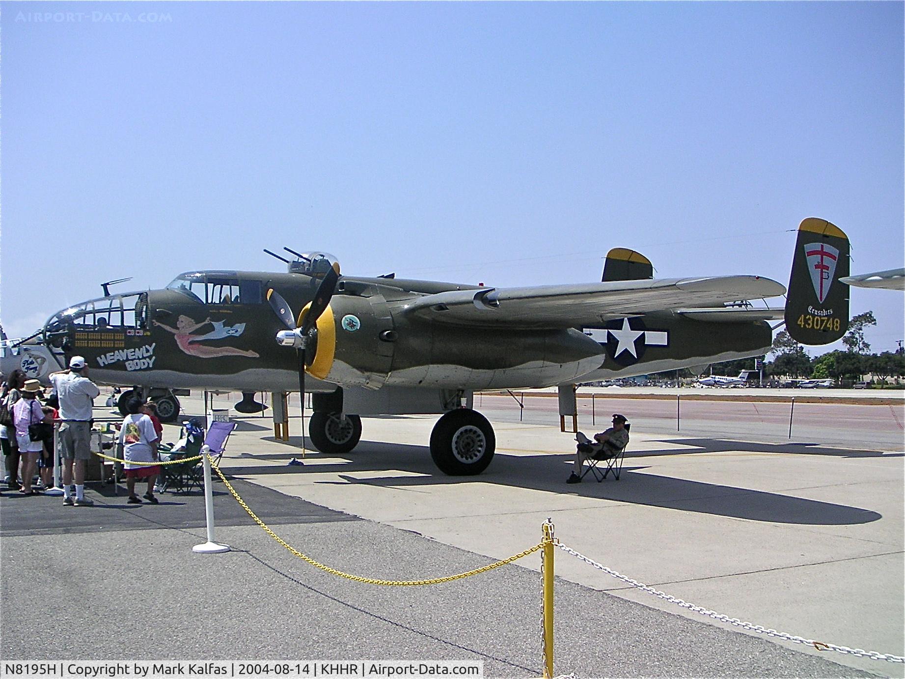 N8195H, 1944 North American TB-25N Mitchell C/N 108-34023 (44-30748), North American B-25J Mitchell, N8195H Heavenly Body on the ramp at KHHR for the 2004 Air Faire.