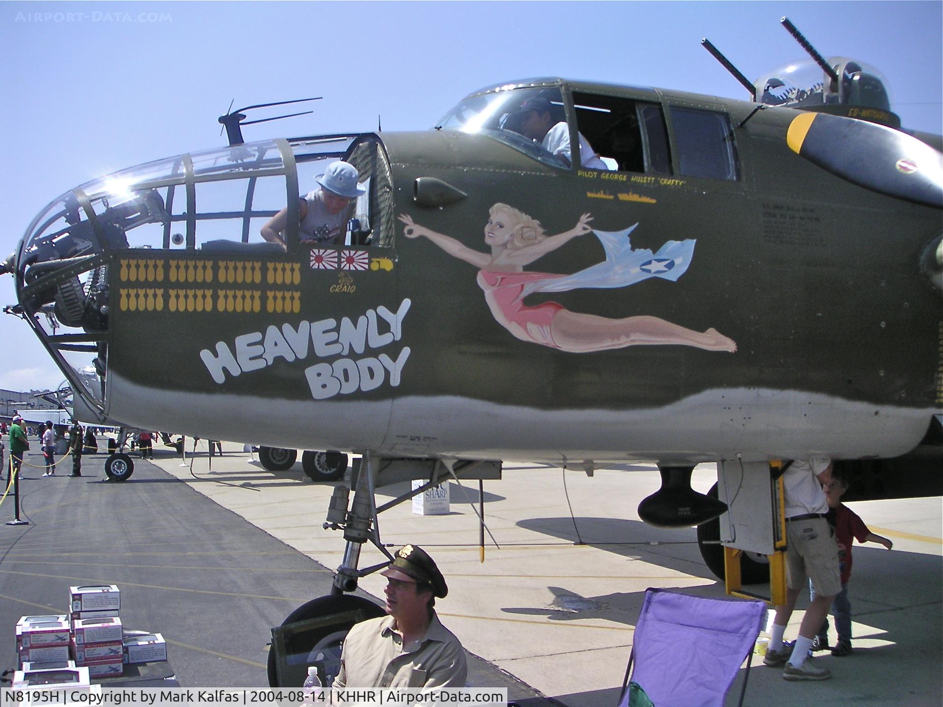 N8195H, 1944 North American TB-25N Mitchell C/N 108-34023 (44-30748), North American B-25J Mitchell, N8195H Heavenly Body on the ramp at KHHR for the 2004 Air Faire.