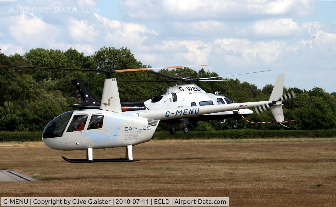 G-MENU, 2008 Robinson R44 Raven II C/N 12664, Owned by; EAGLES IN FLIGHT LTD