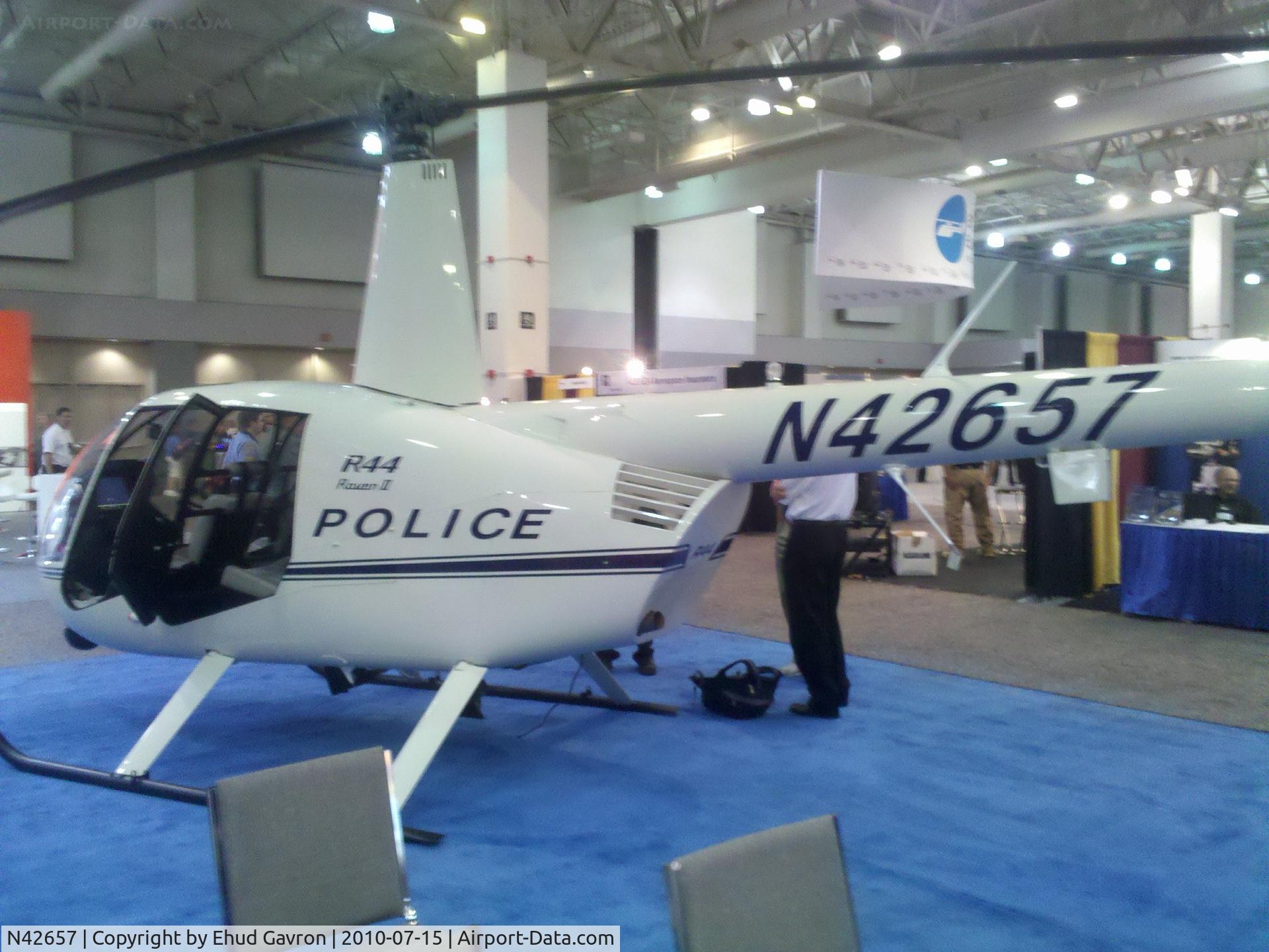 N42657, Robinson R44 II C/N 13039, Police helicopter on display at the Airborne Law Enforcement Association convention, Tucson Convention Center, Tucson AZ.