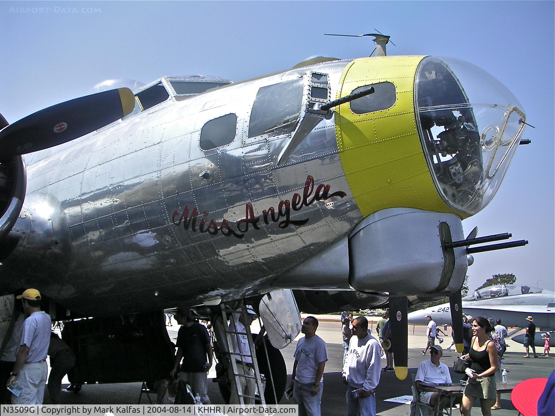 N3509G, 1944 Boeing B-17G Flying Fortress C/N Not found 44-85778, Boeing B-17G Flying Fortress, N3509G Miss Angela on the ramp at KHHR during the 2004 Air Faire.