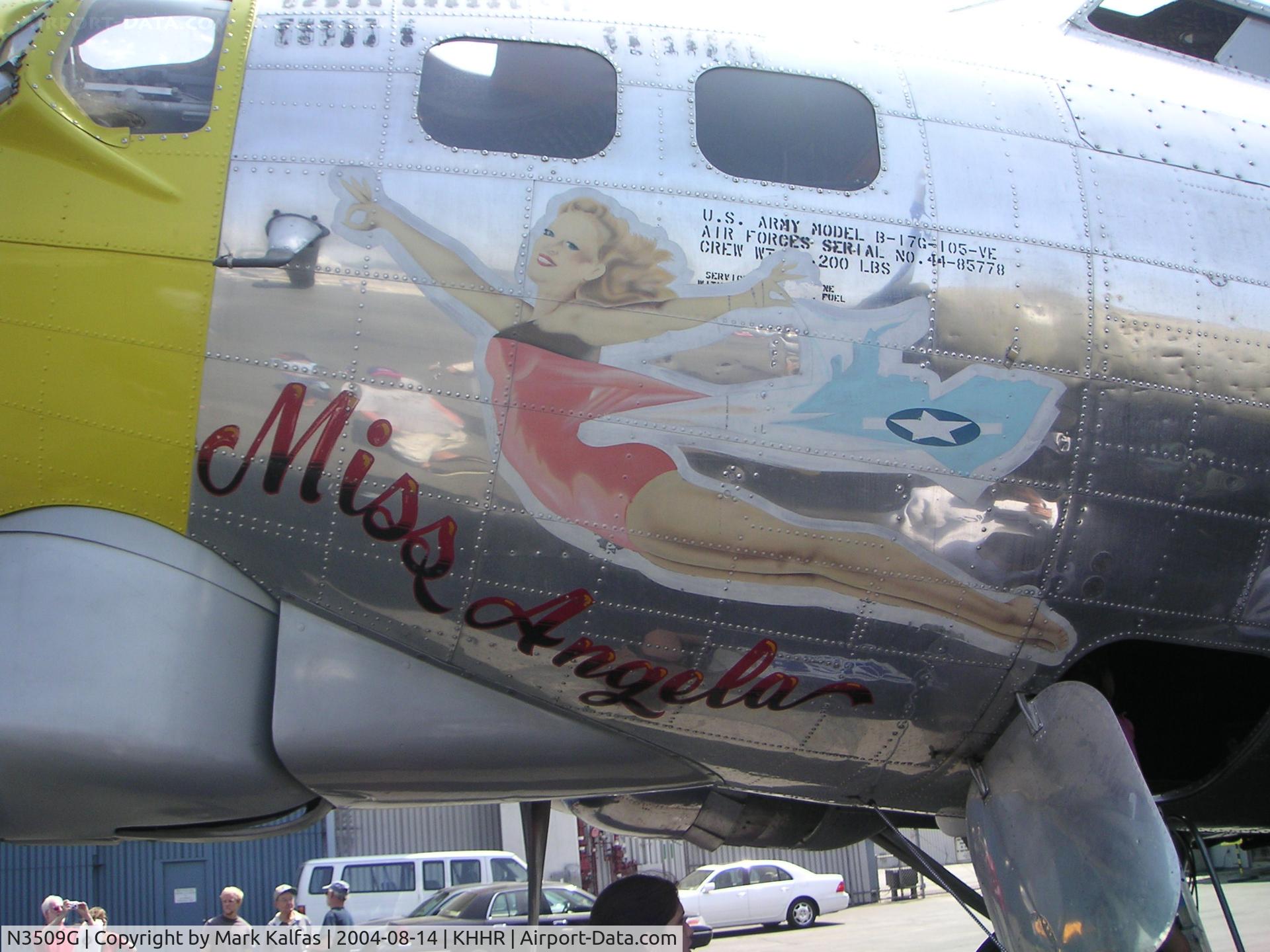 N3509G, 1944 Boeing B-17G Flying Fortress C/N Not found 44-85778, Boeing B-17G Flying Fortress, N3509G Miss Angela on the ramp at KHHR during the 2004 Air Faire.