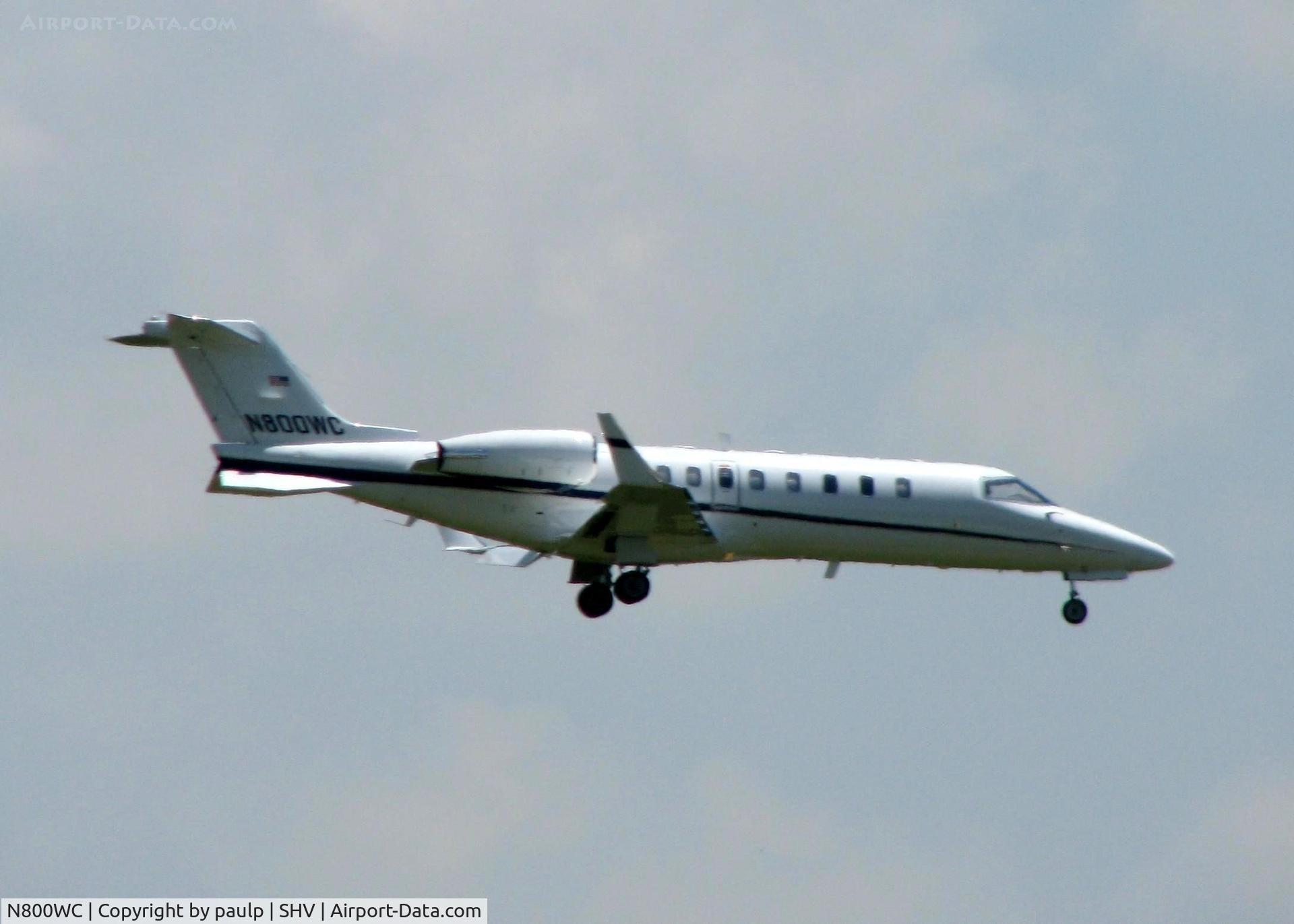 N800WC, 2000 Learjet 45 C/N 094, Landing at Shreveport Regional.