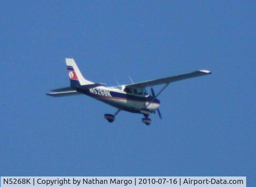 N5268K, 1980 Cessna 172P C/N 17274038, Seen flying over OB Pier, San Diego, CA.