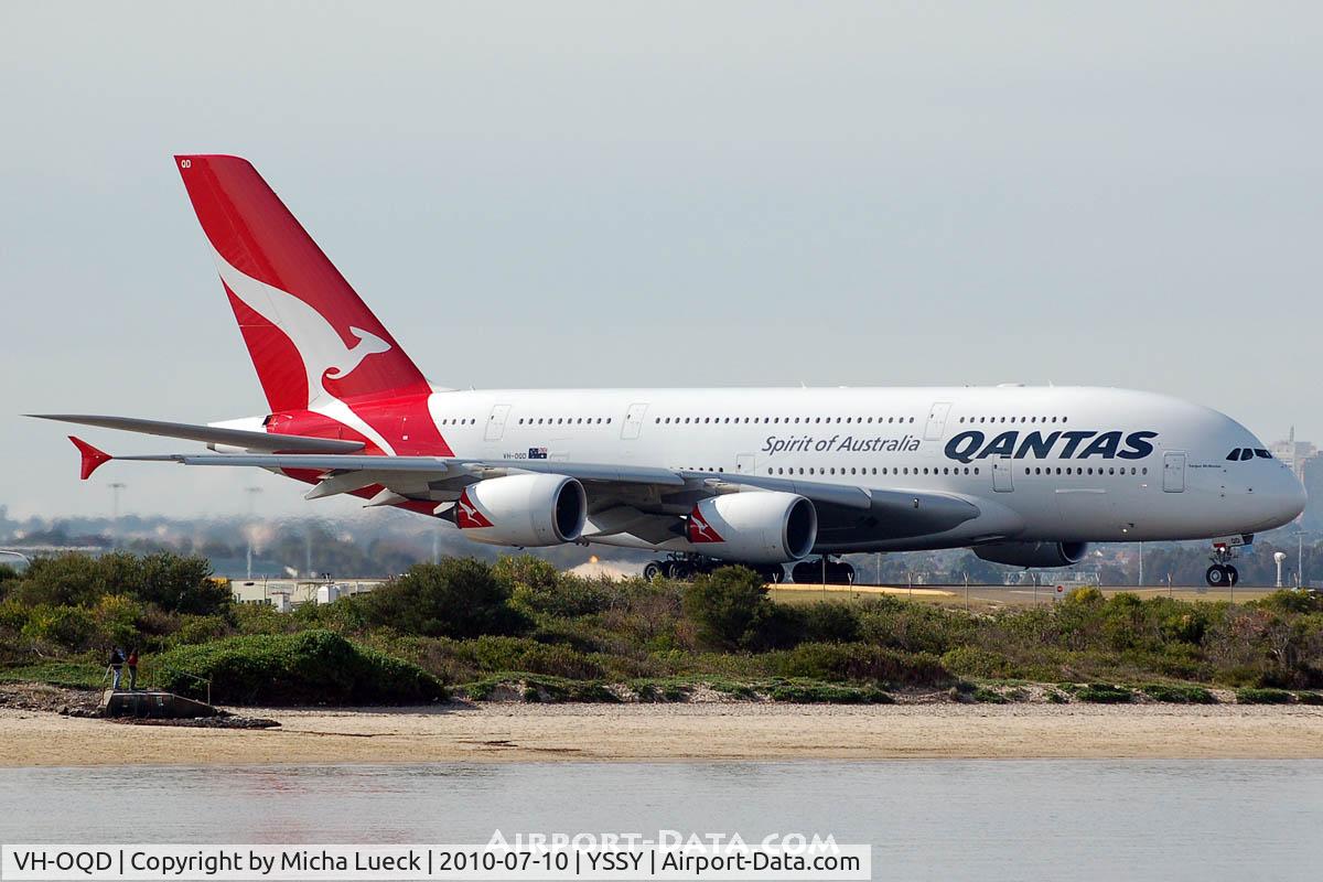 VH-OQD, 2008 Airbus A380-842 C/N 026, At Sydney
