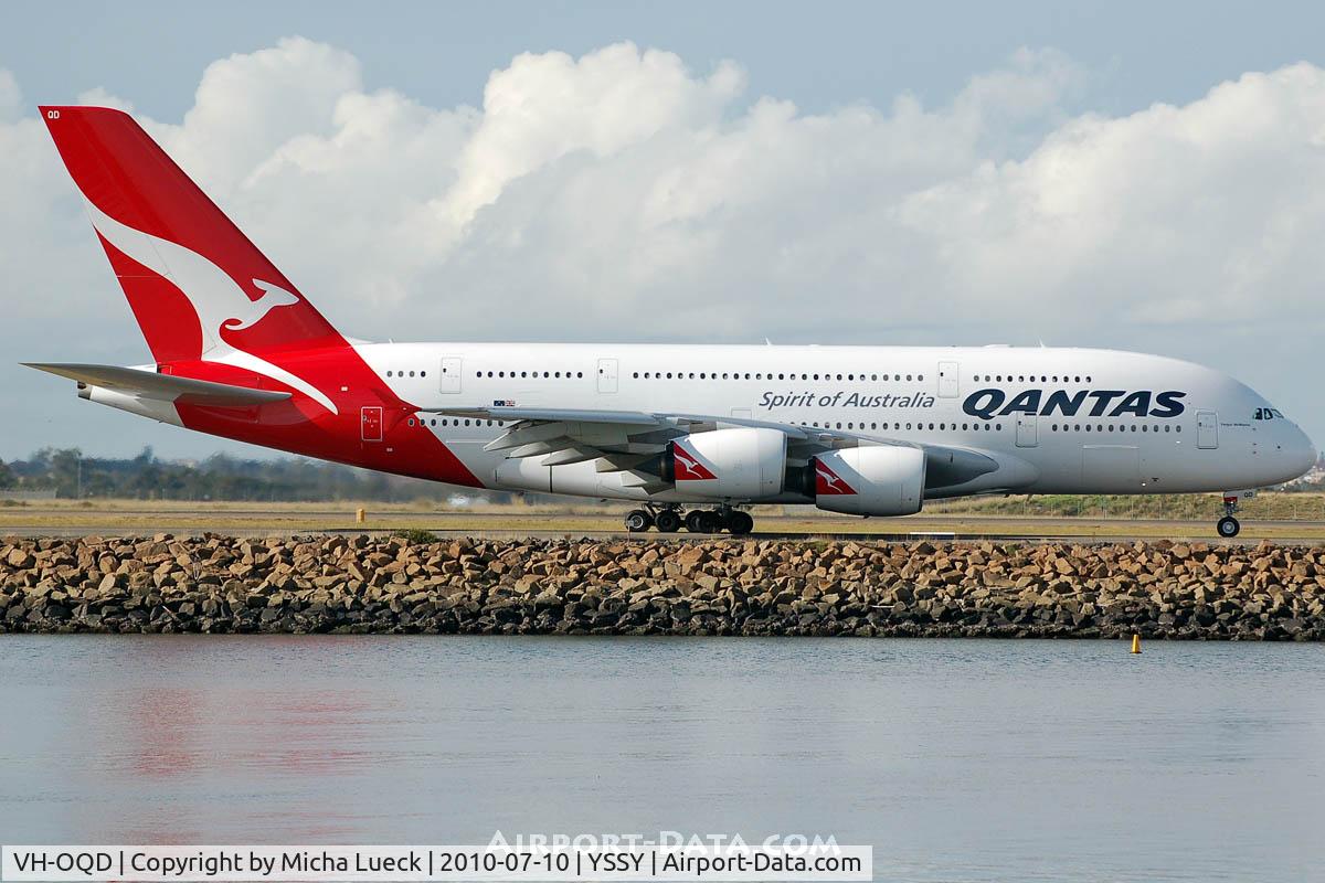VH-OQD, 2008 Airbus A380-842 C/N 026, At Sydney