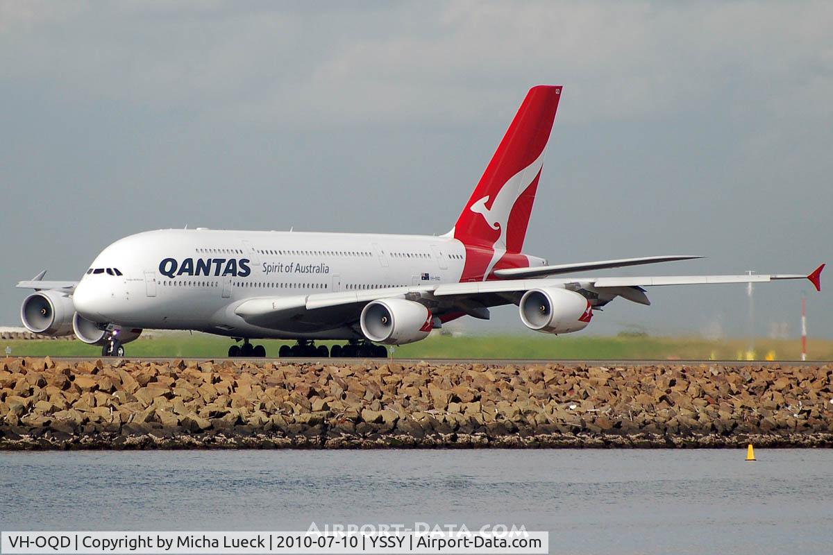 VH-OQD, 2008 Airbus A380-842 C/N 026, At Sydney