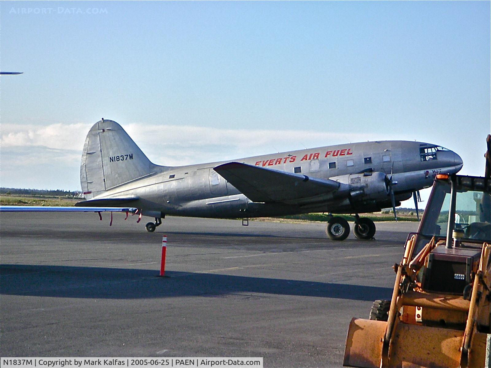 N1837M, 1944 Curtiss C-46F Commando C/N 22388, Everts Air Fuel, Curtiss Wright C-46F, N1873M on the ramp PAEN (Kenai, AK).