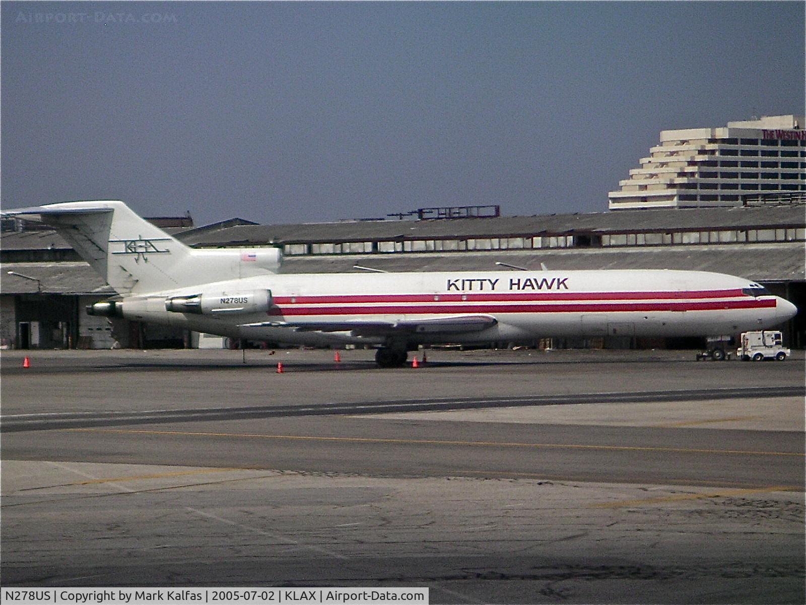 N278US, 1975 Boeing 727-251 C/N 21157, Kitty Hawk Boeing 727-251, N278US on the cargo ramp KLAX.